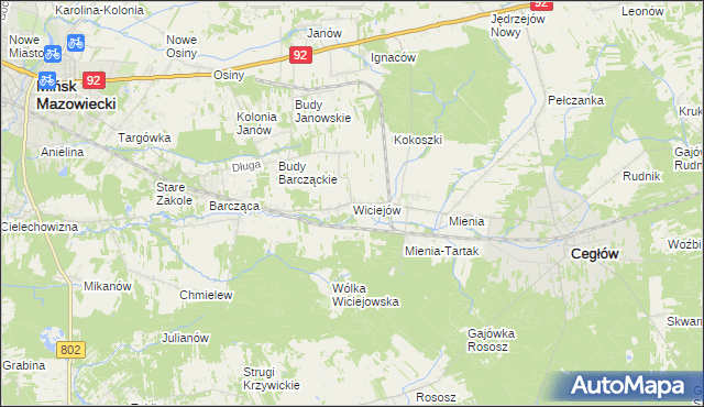 mapa Wiciejów, Wiciejów na mapie Targeo