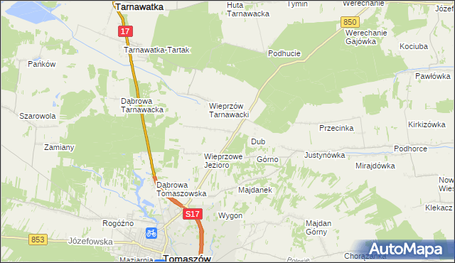 mapa Wieprzów Ordynacki, Wieprzów Ordynacki na mapie Targeo