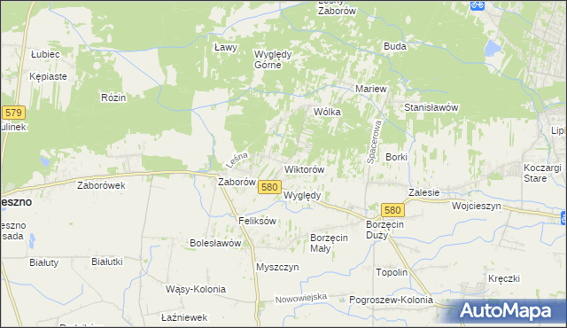 mapa Wiktorów gmina Leszno, Wiktorów gmina Leszno na mapie Targeo