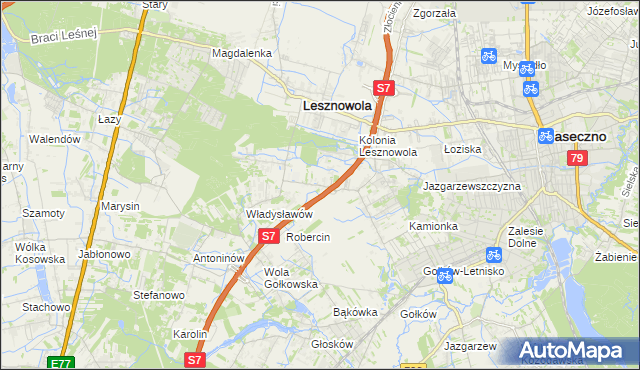 mapa Wilcza Góra gmina Lesznowola, Wilcza Góra gmina Lesznowola na mapie Targeo