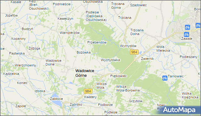 mapa Wychylówka, Wychylówka na mapie Targeo