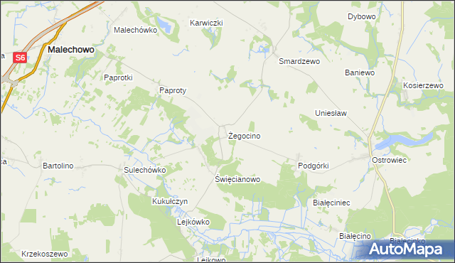 mapa Żegocino, Żegocino na mapie Targeo