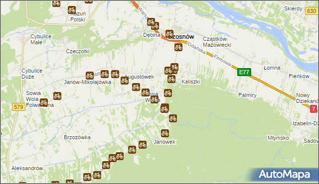 mapa Adamówek gmina Czosnów, Adamówek gmina Czosnów na mapie Targeo