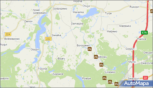 mapa Boroszewo, Boroszewo na mapie Targeo