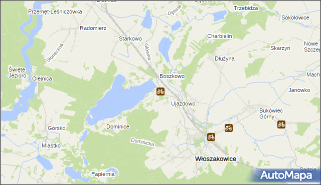 mapa Boszkowo-Letnisko, Boszkowo-Letnisko na mapie Targeo