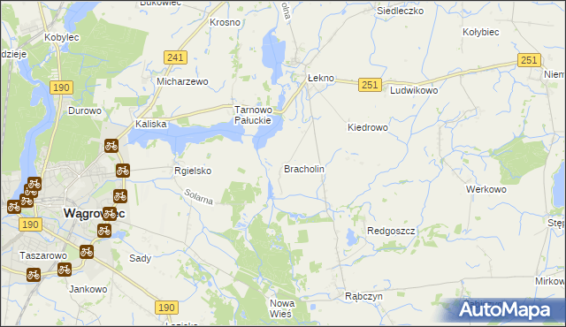 mapa Bracholin, Bracholin na mapie Targeo