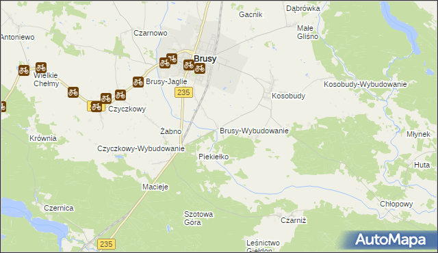 mapa Brusy-Wybudowanie, Brusy-Wybudowanie na mapie Targeo