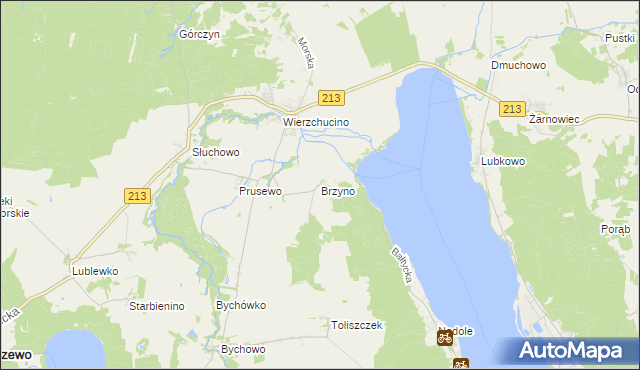 mapa Brzyno, Brzyno na mapie Targeo