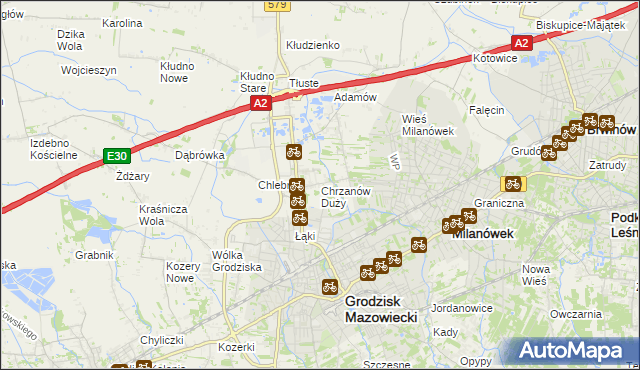 mapa Chrzanów Duży, Chrzanów Duży na mapie Targeo