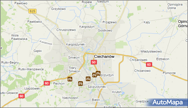 mapa Ciechanów, Ciechanów na mapie Targeo