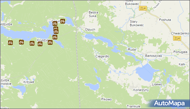 mapa Cięgardło, Cięgardło na mapie Targeo