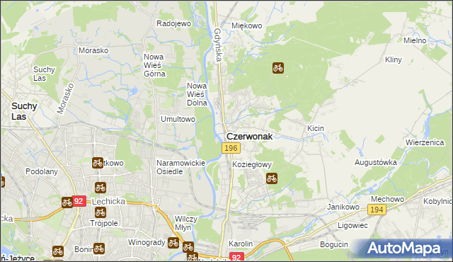 mapa Czerwonak, Czerwonak na mapie Targeo
