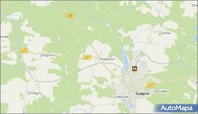 mapa Długoszyn, Długoszyn na mapie Targeo