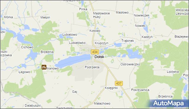 mapa Dolsk powiat śremski, Dolsk powiat śremski na mapie Targeo