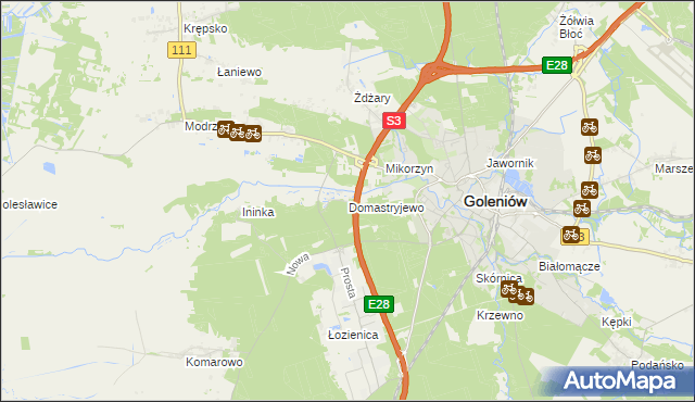 mapa Domastryjewo, Domastryjewo na mapie Targeo