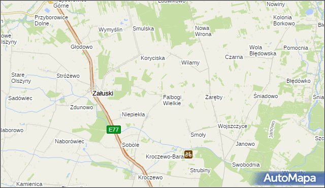 mapa Falbogi Wielkie, Falbogi Wielkie na mapie Targeo