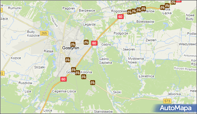 mapa Gaśno Gajówka, Gaśno Gajówka na mapie Targeo