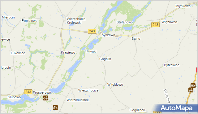 mapa Gogolin gmina Koronowo, Gogolin gmina Koronowo na mapie Targeo