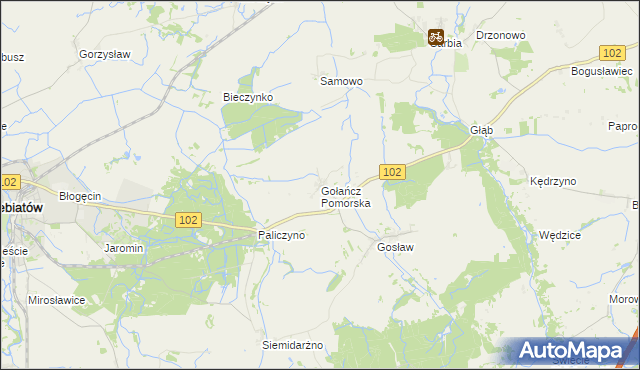 mapa Gołańcz Pomorska, Gołańcz Pomorska na mapie Targeo