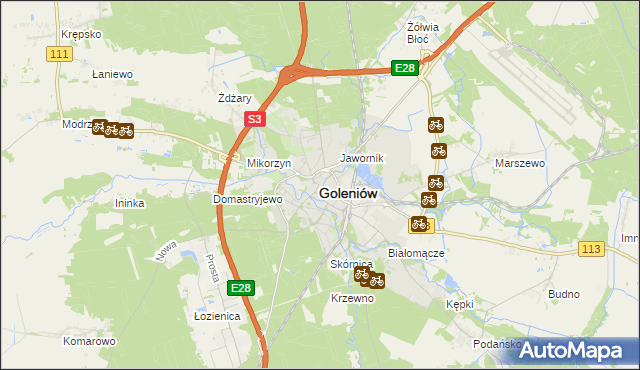 mapa Goleniów, Goleniów na mapie Targeo