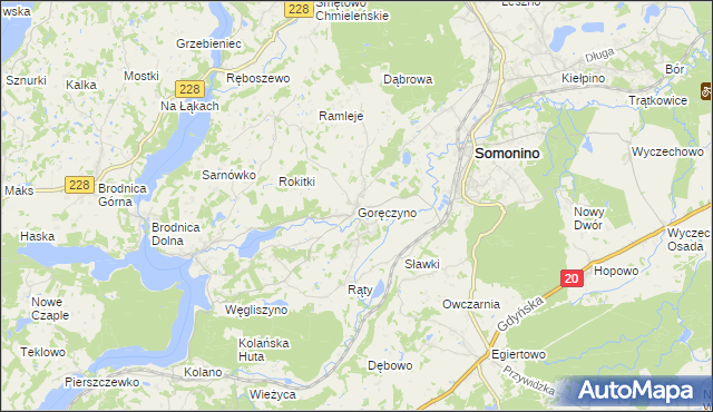 mapa Goręczyno, Goręczyno na mapie Targeo