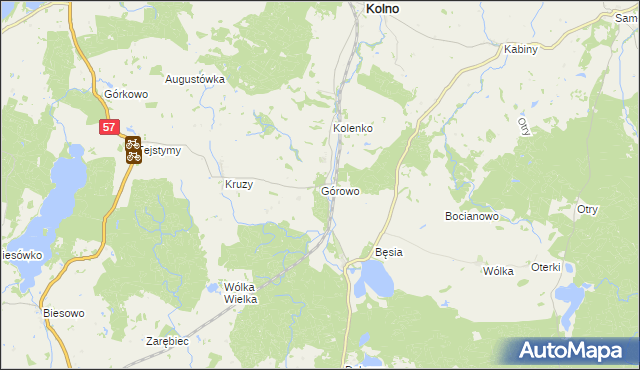 mapa Górowo gmina Kolno, Górowo gmina Kolno na mapie Targeo