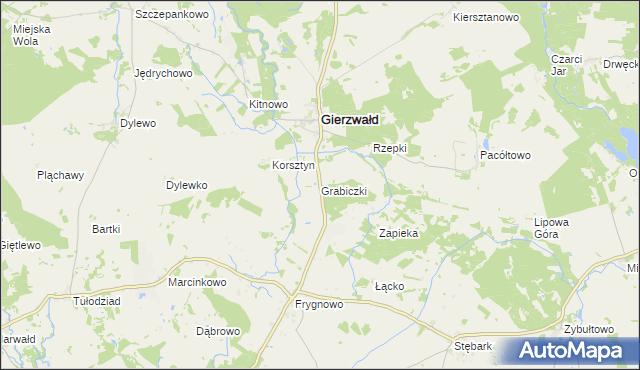 mapa Grabiczki, Grabiczki na mapie Targeo