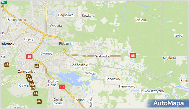 mapa Grabówka gmina Supraśl, Grabówka gmina Supraśl na mapie Targeo