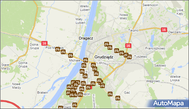 mapa Grudziądza, Grudziądz na mapie Targeo