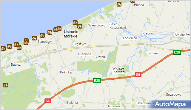 mapa Gwizd, Gwizd na mapie Targeo