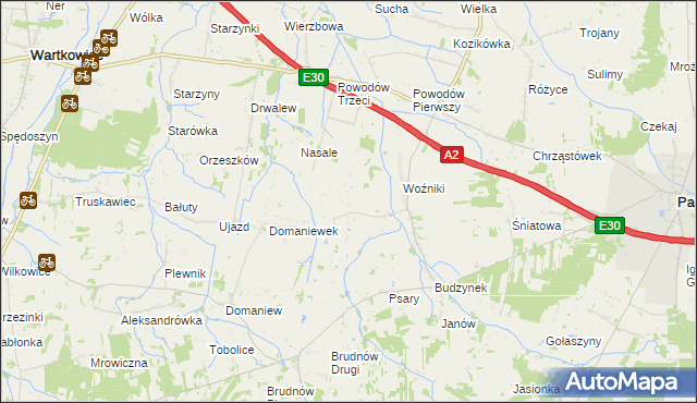 mapa Idzikowice gmina Dalików, Idzikowice gmina Dalików na mapie Targeo