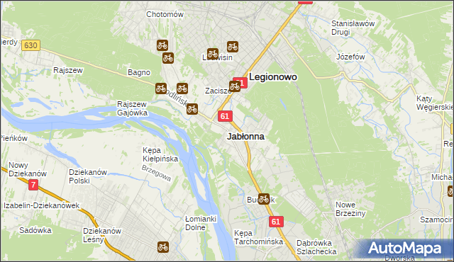 mapa Jabłonna powiat legionowski, Jabłonna powiat legionowski na mapie Targeo