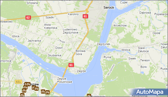 mapa Jadwisin gmina Serock, Jadwisin gmina Serock na mapie Targeo