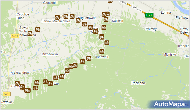 mapa Janówek gmina Czosnów, Janówek gmina Czosnów na mapie Targeo