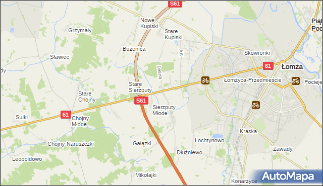 mapa Janowo gmina Łomża, Janowo gmina Łomża na mapie Targeo