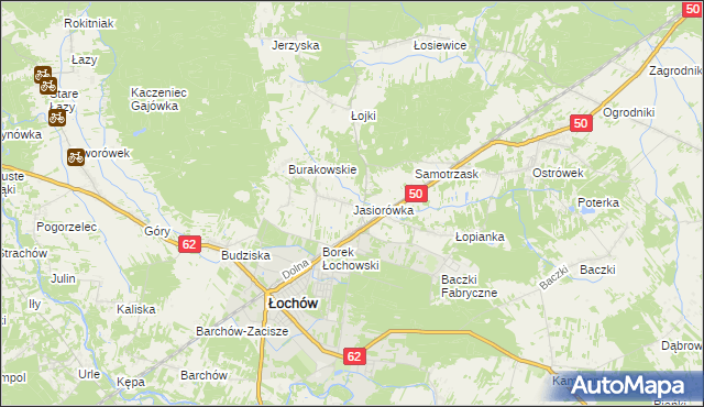 mapa Jasiorówka, Jasiorówka na mapie Targeo