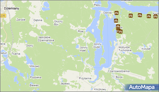 mapa Joniny Małe, Joniny Małe na mapie Targeo