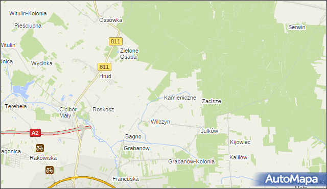 mapa Kamieniczne, Kamieniczne na mapie Targeo