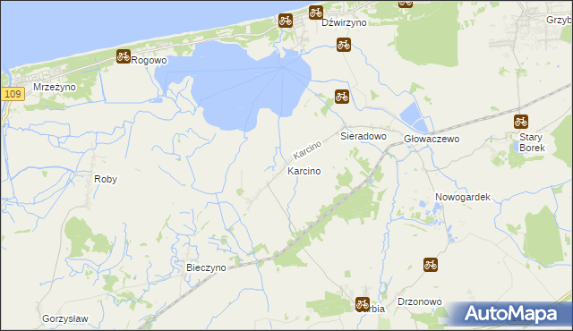 mapa Karcino, Karcino na mapie Targeo