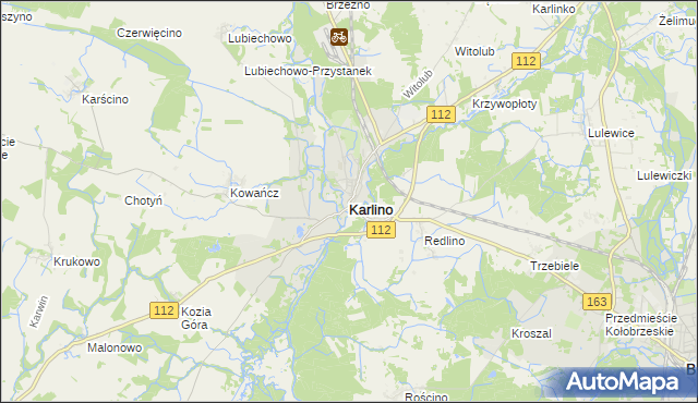 mapa Karlino, Karlino na mapie Targeo