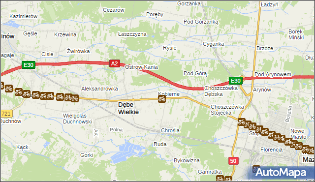 mapa Kobierne, Kobierne na mapie Targeo