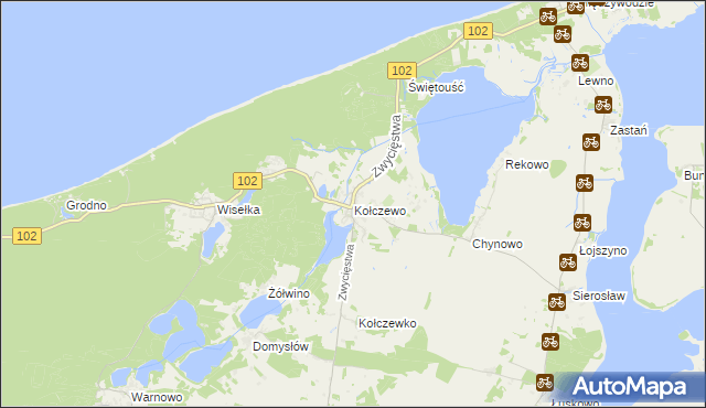 mapa Kołczewo, Kołczewo na mapie Targeo