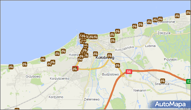 mapa Kołobrzegu, Kołobrzeg na mapie Targeo