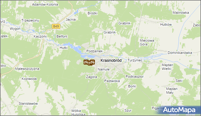 mapa Krasnobród, Krasnobród na mapie Targeo