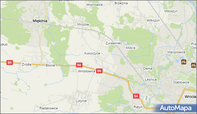 mapa Krępice gmina Miękinia, Krępice gmina Miękinia na mapie Targeo