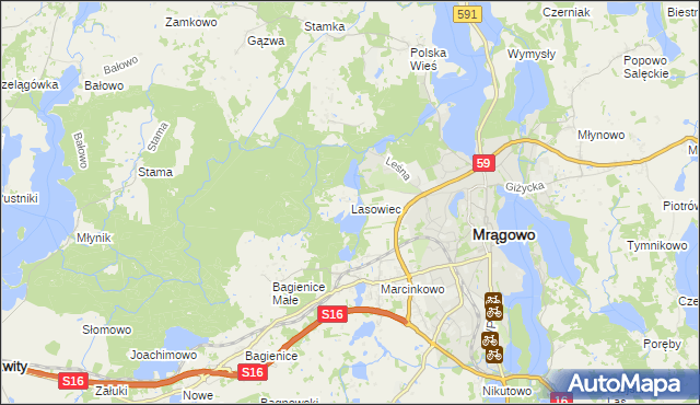 mapa Lasowiec, Lasowiec na mapie Targeo