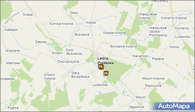 mapa Leśna Podlaska, Leśna Podlaska na mapie Targeo