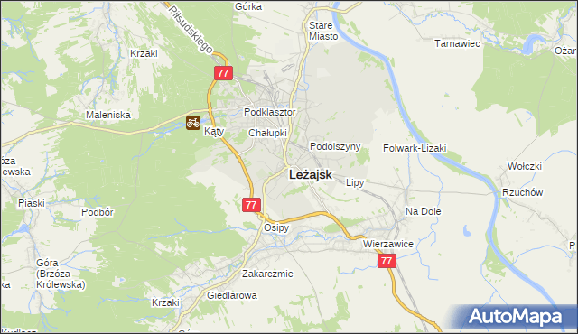 mapa Leżajsk, Leżajsk na mapie Targeo