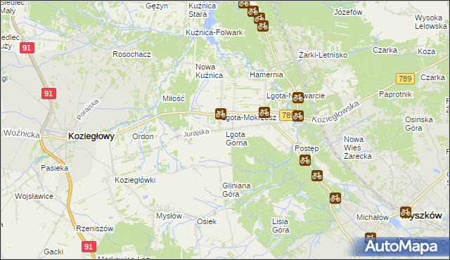 mapa Lgota Górna, Lgota Górna na mapie Targeo