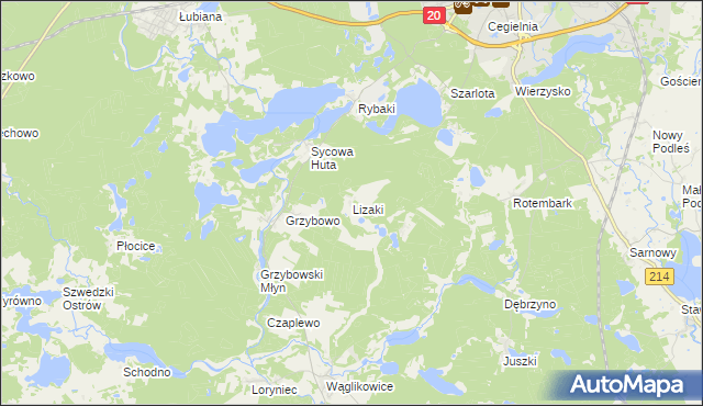 mapa Lizaki, Lizaki na mapie Targeo